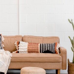 Casa Boho 12x34 Textured Lumbar Pillow Cover Boho Tribal Tassel Rustic Decor